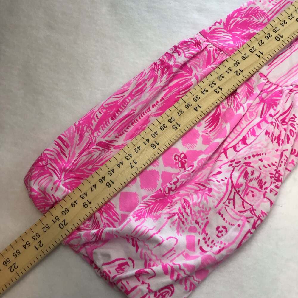 Lilly Pulitzer Chace Faux Wrap Dress Pink Blossom Palm Beach Paradise Medium - Picture 9 of 11